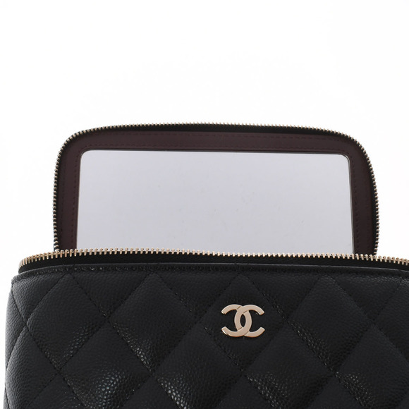 Chanel Matelasse Vanity Case Black Gold Hardware Grained Calfskin Shoulder Bag - Picture 9 of 10
